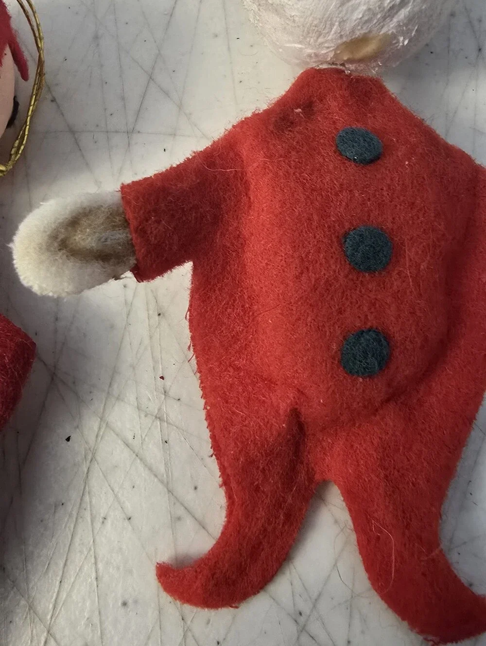 2 Felt Boys Clowns Christmas Tree Ornaments Vintage 4